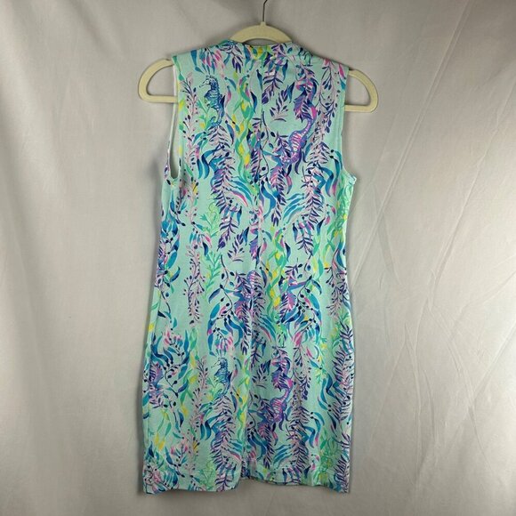 Lilly Pulitzer Sherryn Shift Dress Women XS Blue Oasis Tint Swim Shady Seahorse - Picture 6 of 9